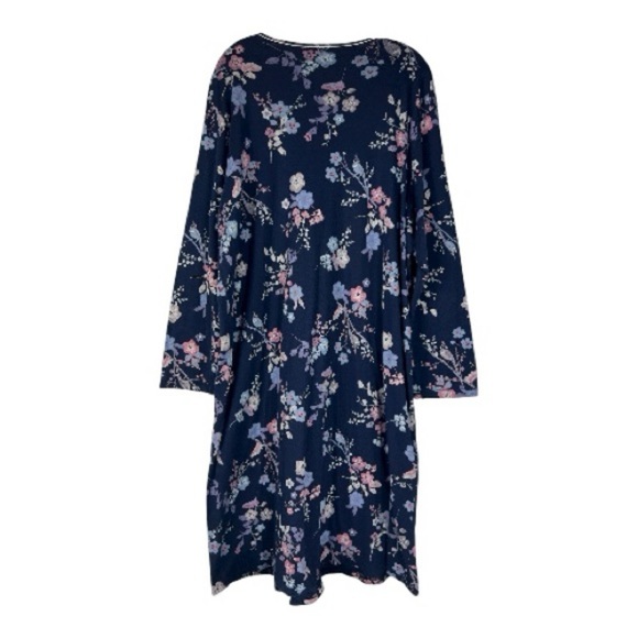 Caldia Switzerland Sz XL Floral Nightgown "Cosy Cotton Nights" Blue - Picture 3 of 10